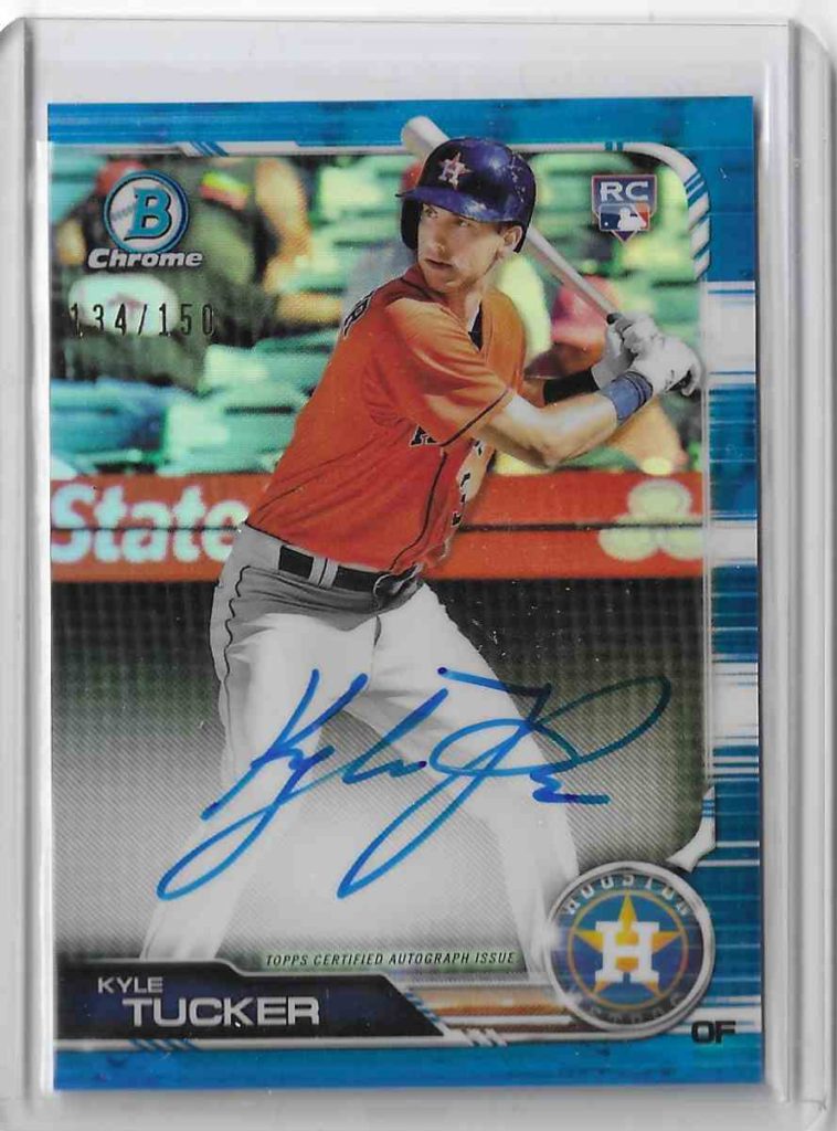 2019 Bowman Chrome Rookie Autographs CRA-KT Kyle Tucker Blue